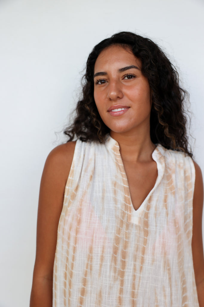 Pon Pon Quick Trip Mini Dress in Sandbar Tie Dye