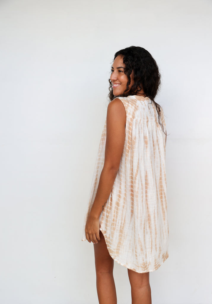 Pon Pon Quick Trip Mini Dress in Sandbar Tie Dye