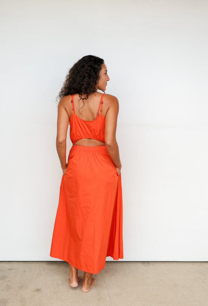 Acacia Caius Poplin Dress in Saffron