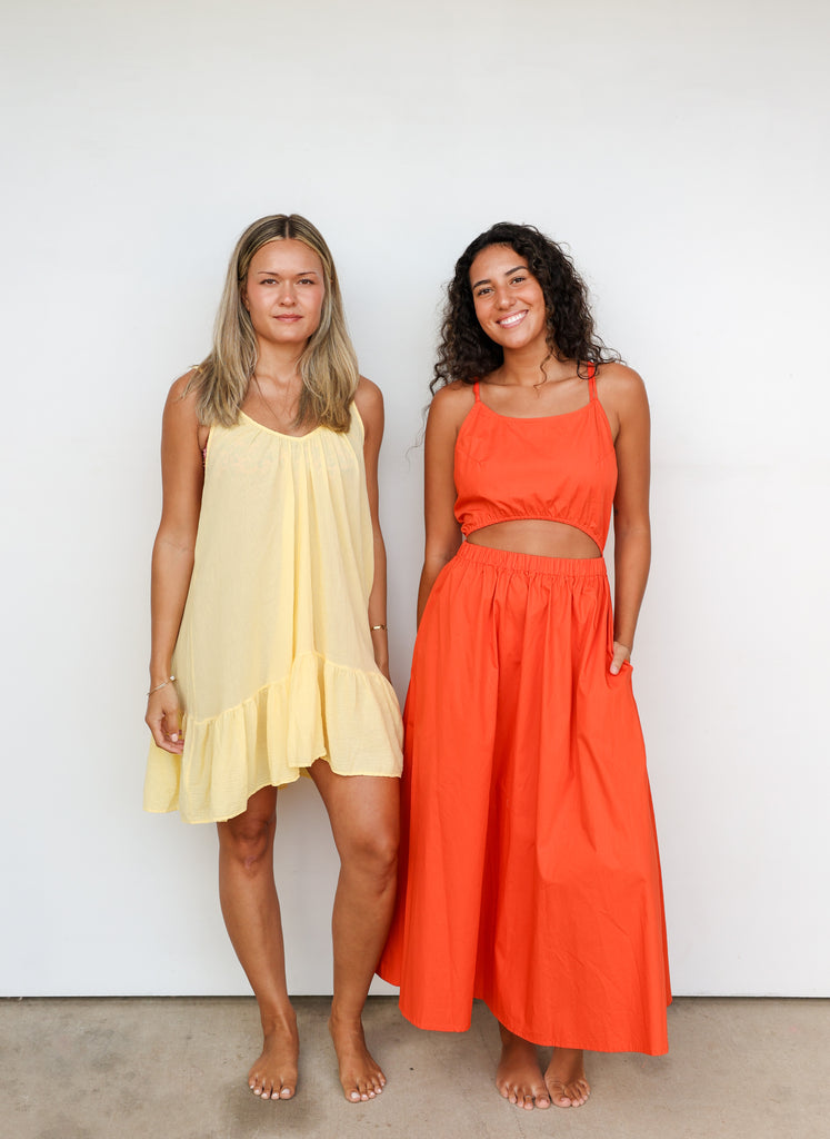 Acacia Caius Poplin Dress in Saffron