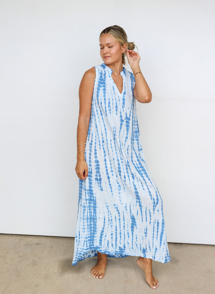 Pon Pon Quick Trip Maxi Dress in Splash Tie Dye