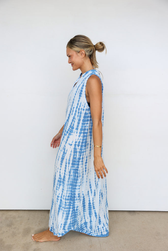 Pon Pon Quick Trip Maxi Dress in Splash Tie Dye