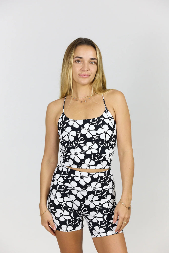 Benoa Cross Back Tank in Pupukea X Black