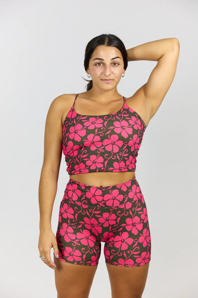 Benoa Cross Back Tank in Pupukea X Pink