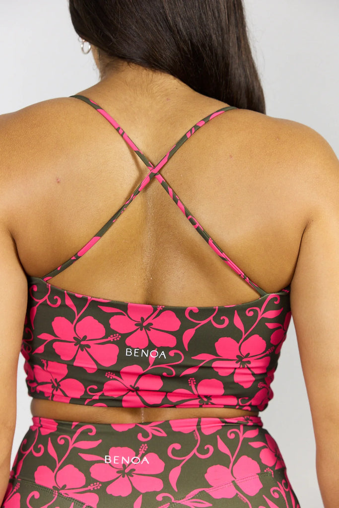 Benoa Cross Back Tank in Pupukea X Pink