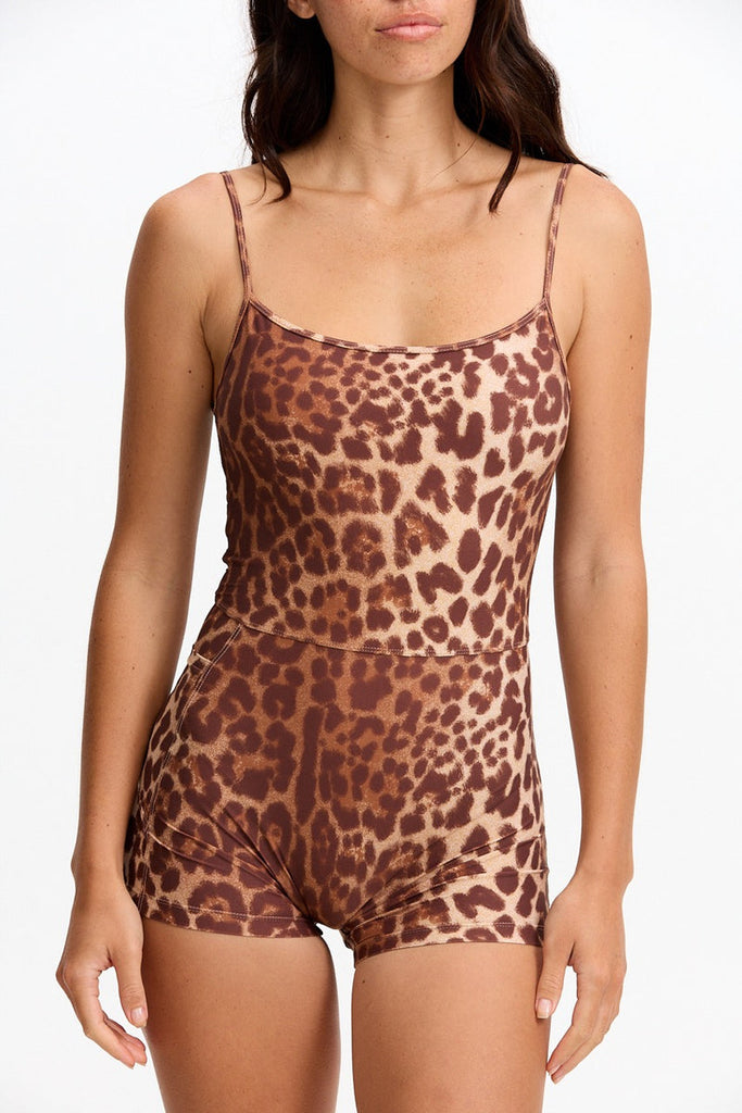 Benoa Active Romper 3" in Sahara