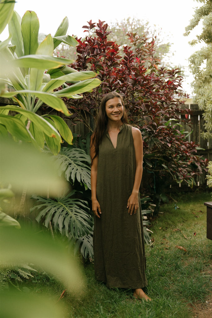 Pon Pon Quick Trip Maxi Dress in Seaweed
