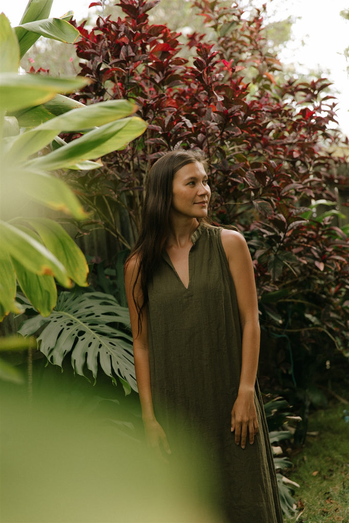 Pon Pon Quick Trip Maxi Dress in Seaweed
