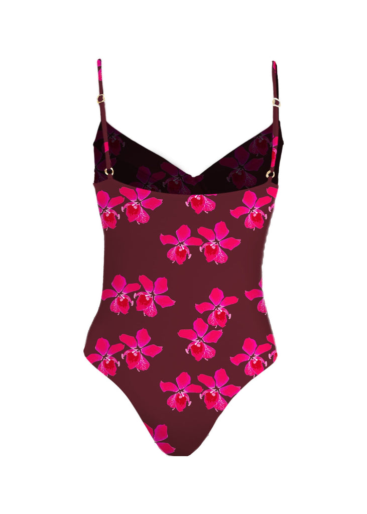 Mai Deluxe Costa Bodysuit in Bright Pink Orchid