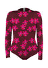 Mai Deluxe Long Sleeve Bodysuit in Bright Pink Orchid