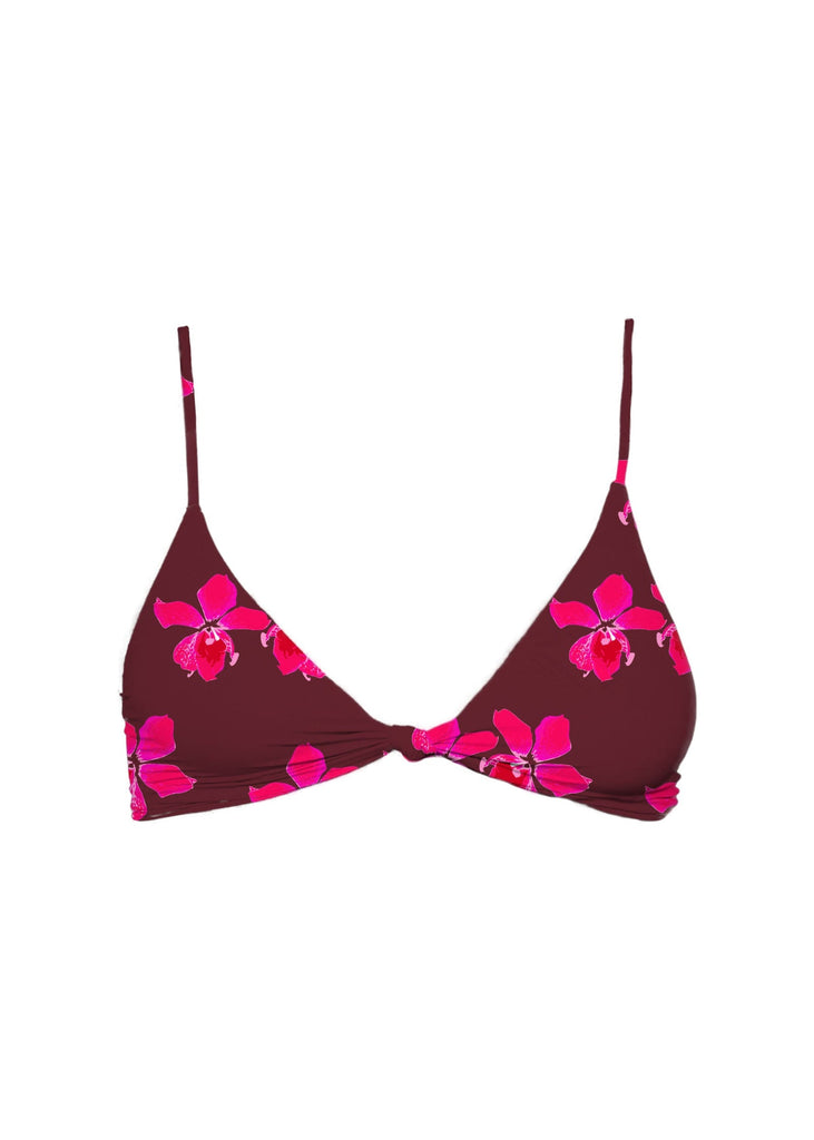 Mai Deluxe Knot Top in Bright Pink Orchid