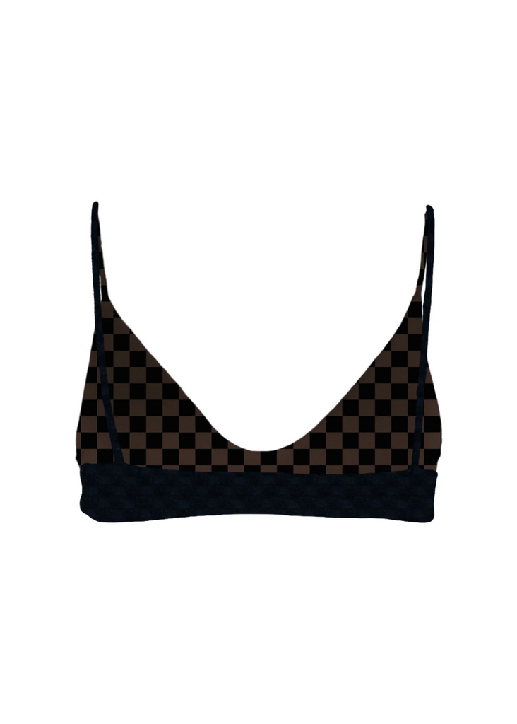 Mai Deluxe Everyday Top in Noir Terry Check