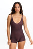 Benoa Active V Neck Romper in Chocolate Zebra