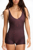 Benoa Active V Neck Romper in Chocolate Zebra