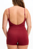 Benoa Active V Neck Romper in Cherry