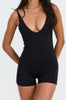 Benoa Active V Neck Romper in Black