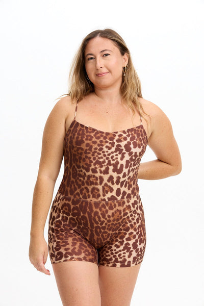 Benoa Active Cross Back Romper in Sahara