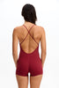 Benoa Active Cross Back Romper in Cherry