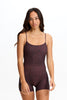 Benoa Active Romper 5" in Chocolate Zebra