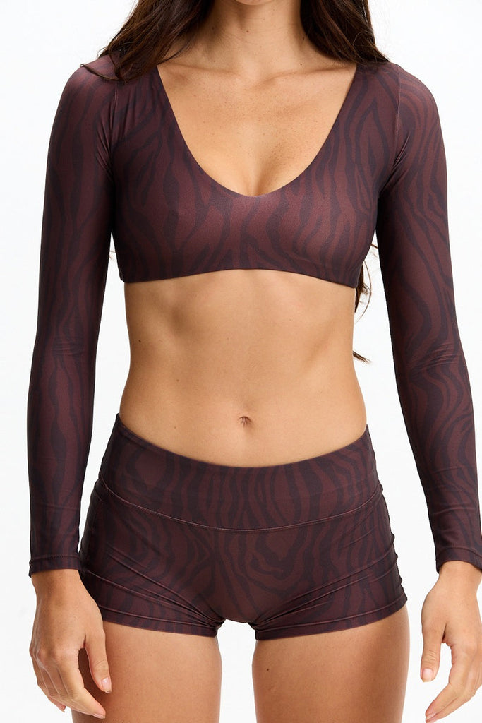 Benoa Active Low Rise Short in Chocolate Zebra