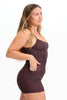 Benoa Active Romper 3" in Chocolate Zebra