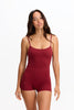 Benoa Active Romper 3" in Cherry