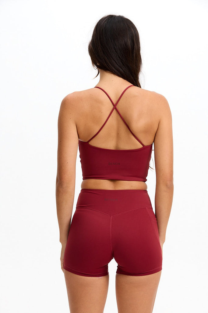 Benoa Cross Back Tank in Cherry