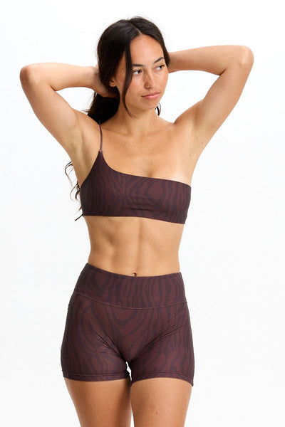 Benoa Active 4" Biker Shorts in Chocolate Zebra