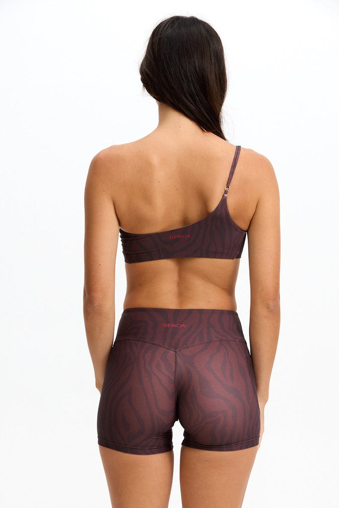 Benoa Active 4" Biker Shorts in Chocolate Zebra
