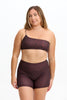 Benoa One Shoulder Sports Bra in Chocolate Zebra