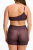 Benoa One Shoulder Sports Bra in Chocolate Zebra