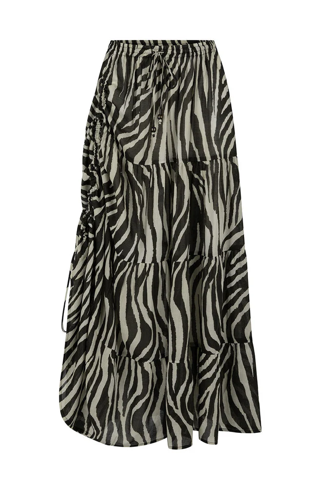 Spell Zevra Peasant Skirt in Washed Charcoal