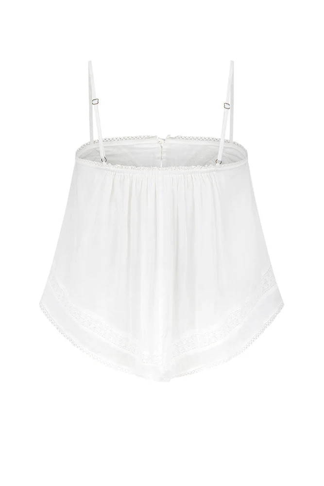 Spell Hera Lace Crop Tank in Salt