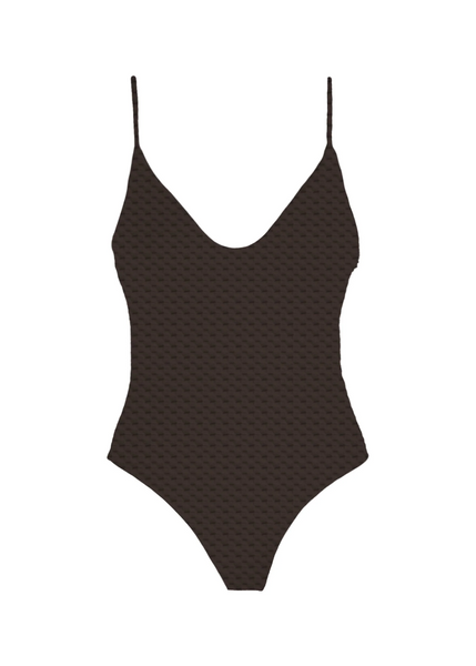 Mai Deluxe Everyday Bodysuit in Coco Bean Terry Check