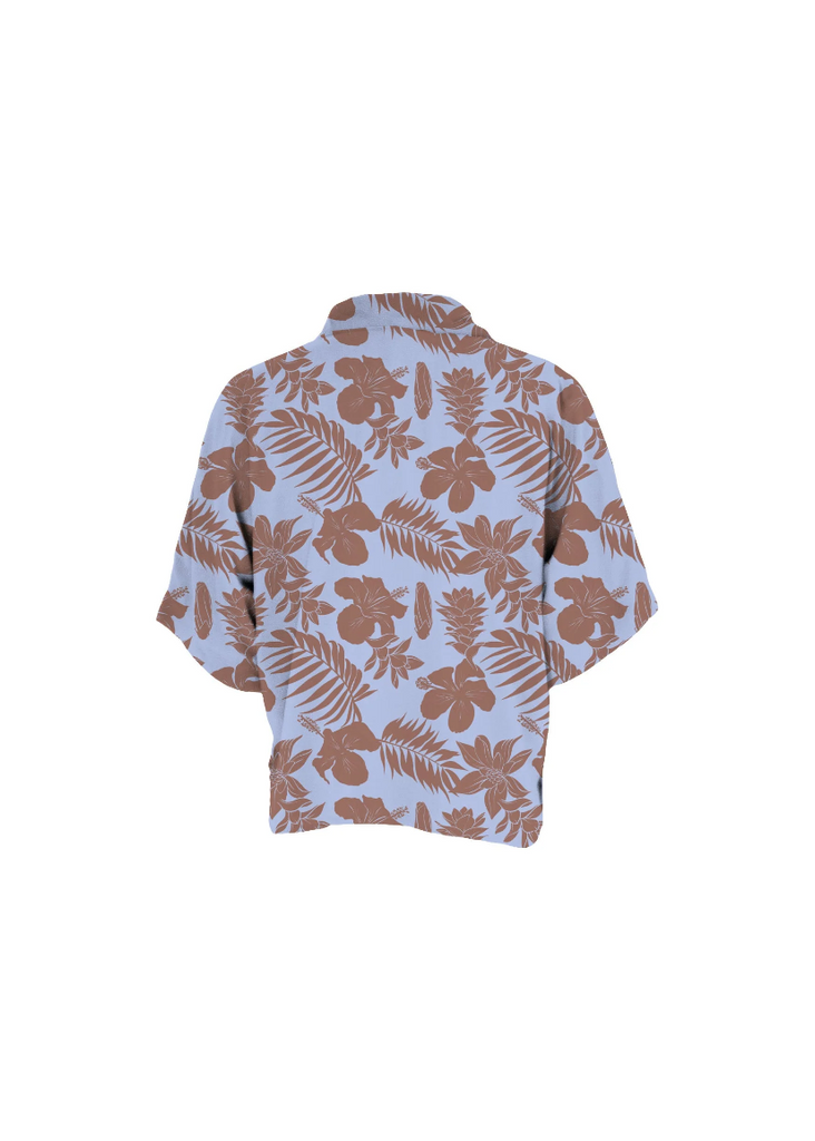 MAI Dylan Crop Shirt in Blue Oasis