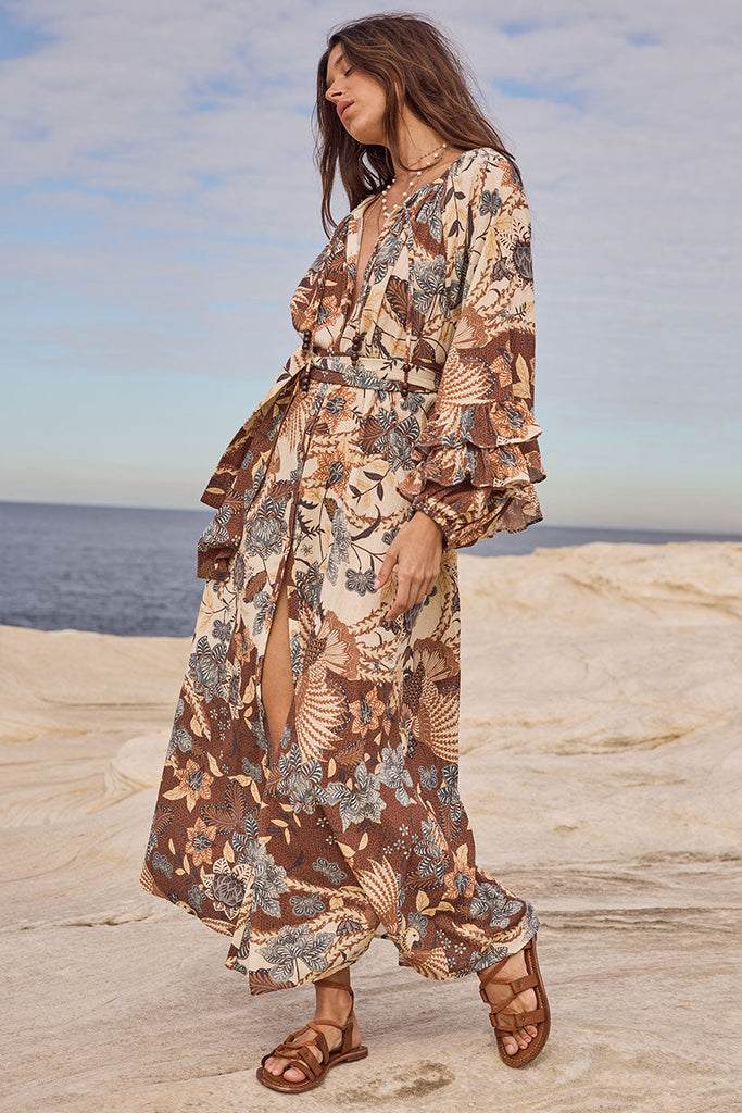 Spell Volcano Goddess Gown in Coconut