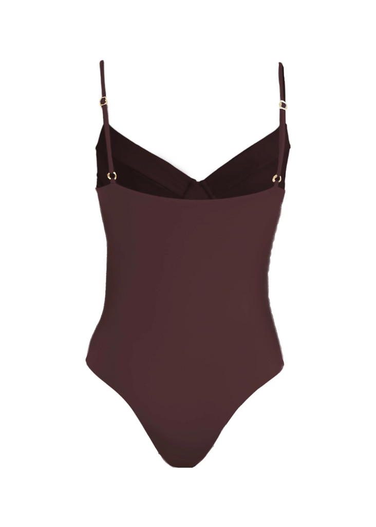 Mai Deluxe Costa Bodysuit in Bordeaux