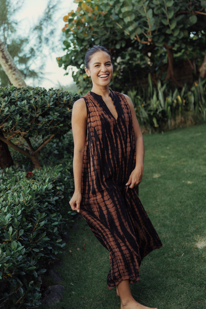 Pon Pon Quick Trip Maxi Dress in Opihi Tie Dye