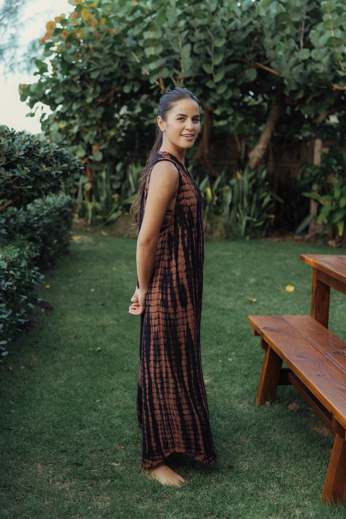 Pon Pon Quick Trip Maxi Dress in Opihi Tie Dye