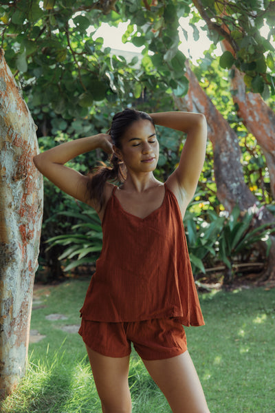Pon Pon Kinda Basic Tank Top in Koa