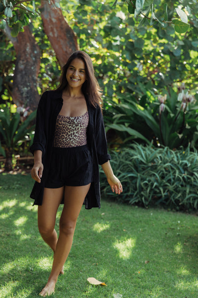 Pon Pon Kinda Biz Button Up Shirt in Opihi