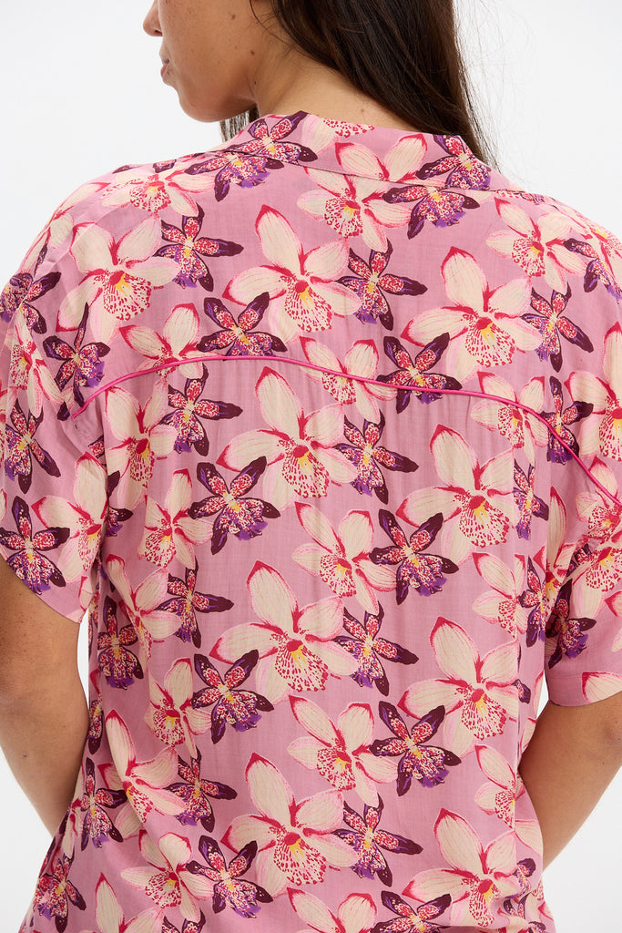 Benoa Aloha Shirt Dress in Bloom