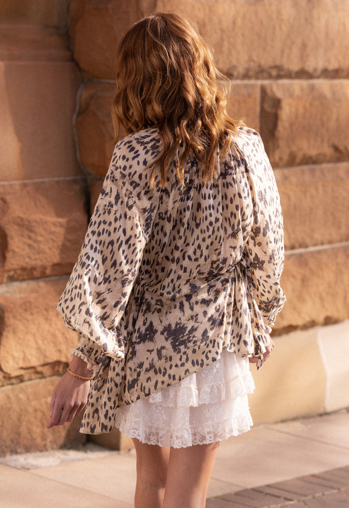 Spell Snow Leopard Blouse in Animal