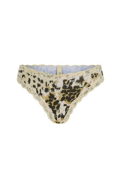 Spell Snow Leopard Lace Brief in Animal