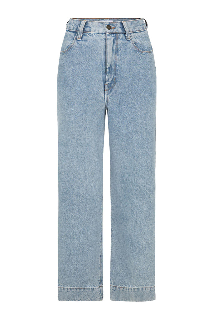 Spell Classic Denim Cropped in Sun Washed Blue