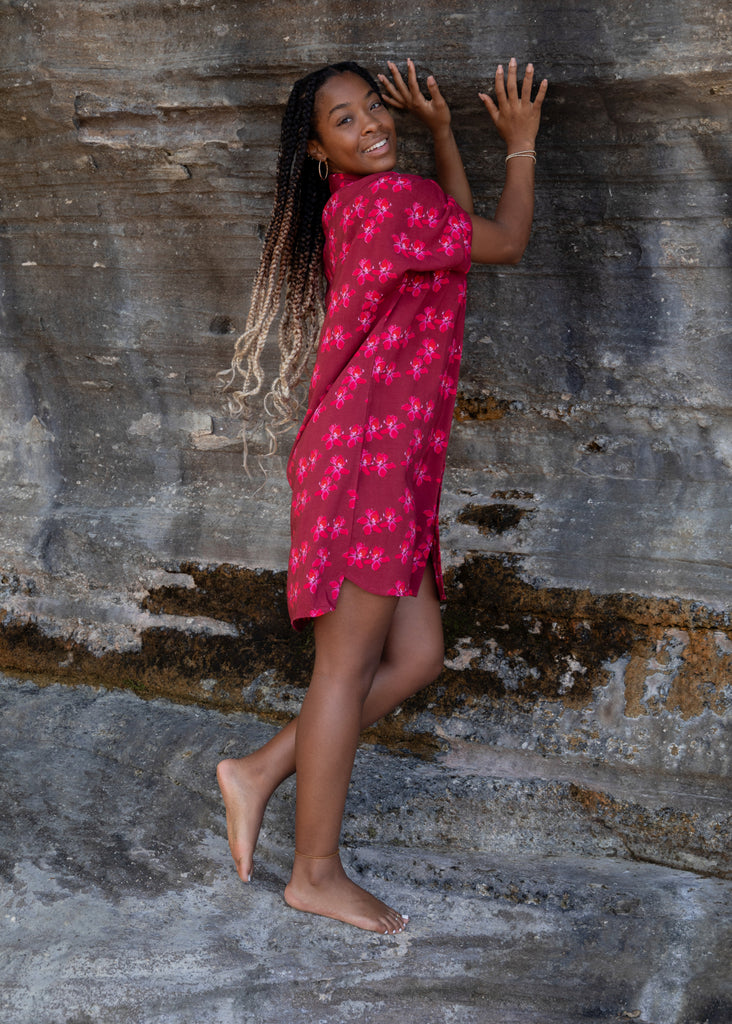 Mai Dylan Dress in Bright Pink Orchid