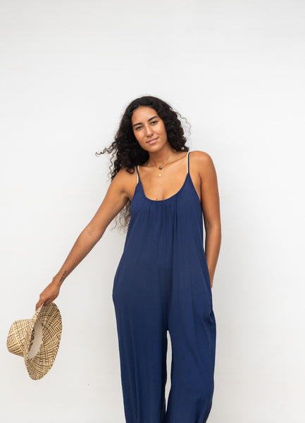 9 Seed Rio Cotton Jumpsuit in Pacific