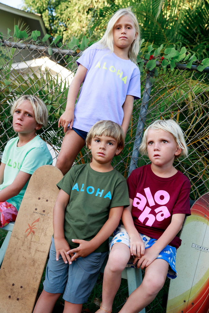 Guava Shop Kids Aloha Tee in Mossy