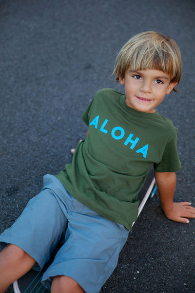Guava Shop Kids Aloha Tee in Mossy