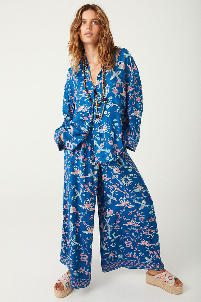 Spell Desert Bandita Wide Leg Pant in Cobalt